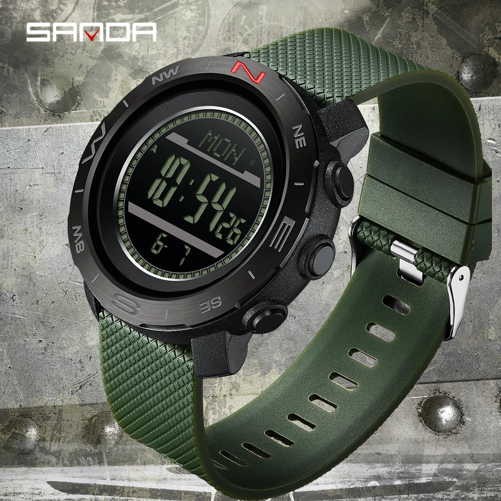 

SANDA 5106, роскошные студенческие электронные цифровые часы, спортивные многофункциональные водонепроницаемые электронные часы с прогнозом погоды