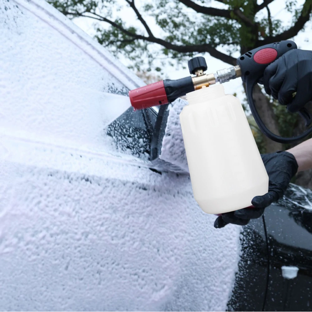 1 Liter Large Capacity Foam Bottle For Greenworks Style Pressure Washer Car Cleaning Wide Mouth Soap Tank PE Plastic