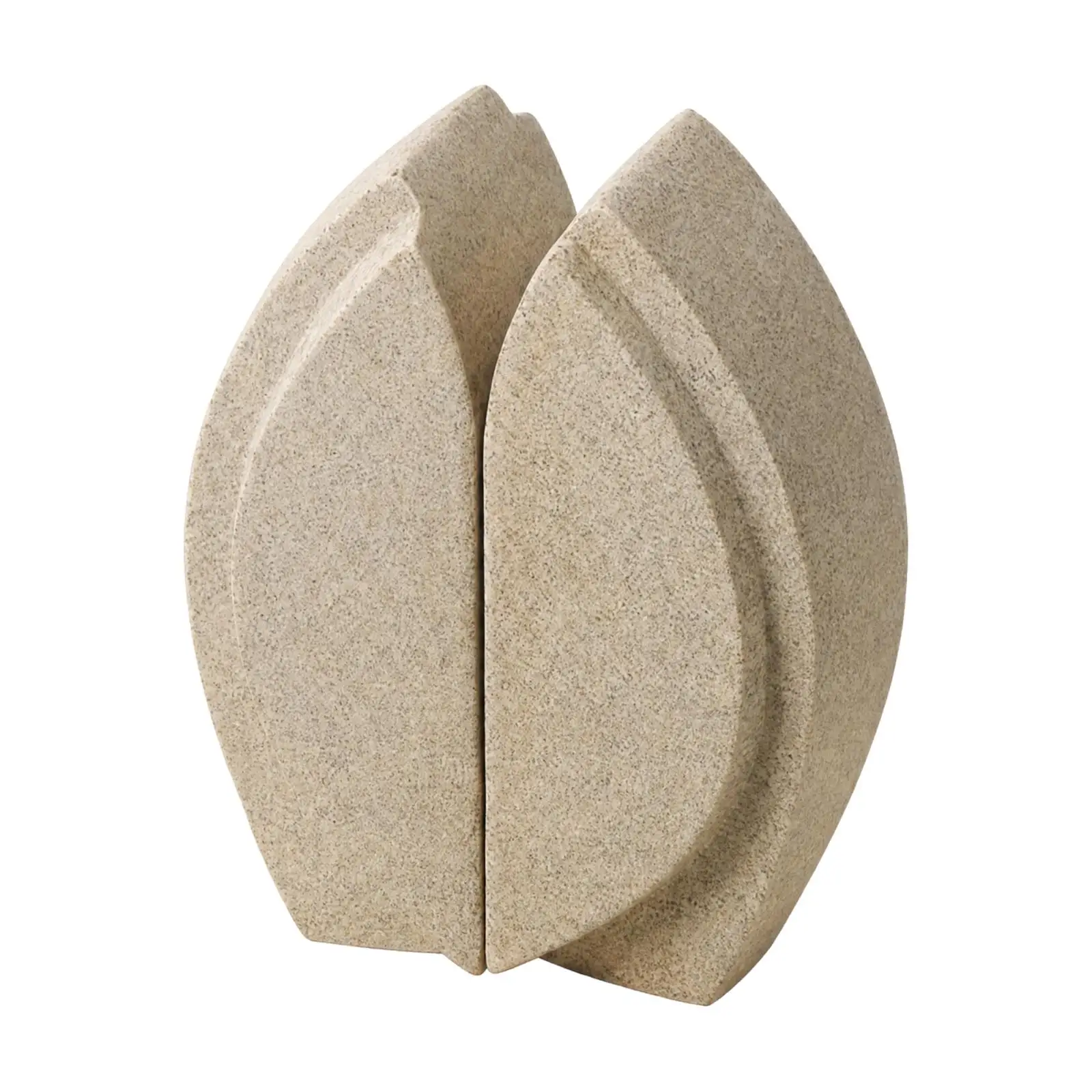 Petal-Shaped Bookend Decorative Stone-Pattern Bookend Bookends Textured Book Support Elegant for Desk, Office