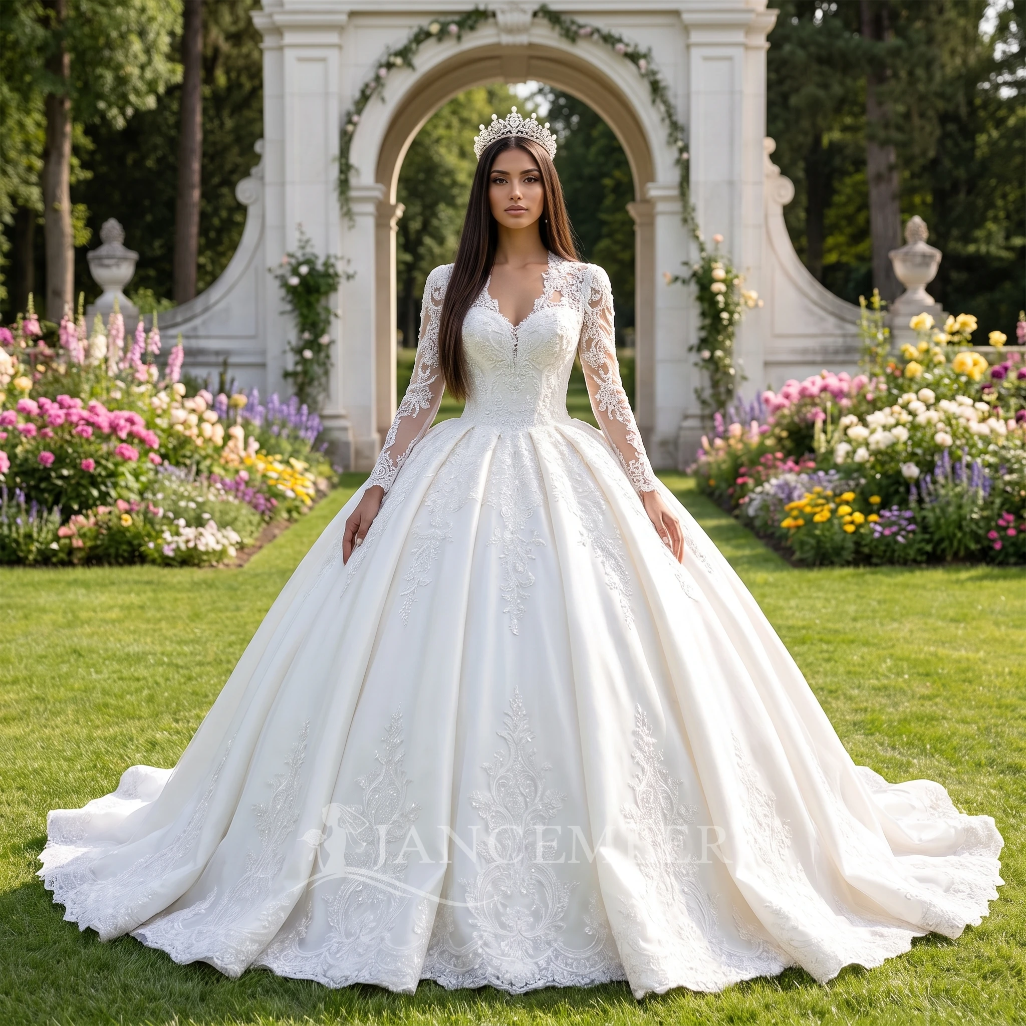 Customized 2026 Wedding Dress Luxury Long Sleeves Elegant Ball Gown Wedding Dress Plus Size Hot Sale vestidos de novia boda