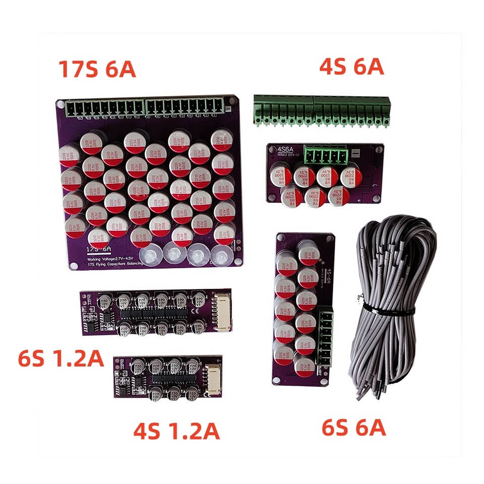 BMS 1.2A 6A Hybrid Active Equalization 3S 4S 6S 8S 17S Lifepo4 18650 Lithium Battery Active Balancer Energy Transfer