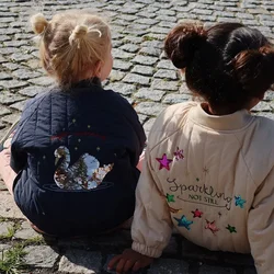 Kids Coats New 2024 Autumn Winter New KS Same Style Children's Cotton Clothes with Cotton and Velvet Thickened Cotton