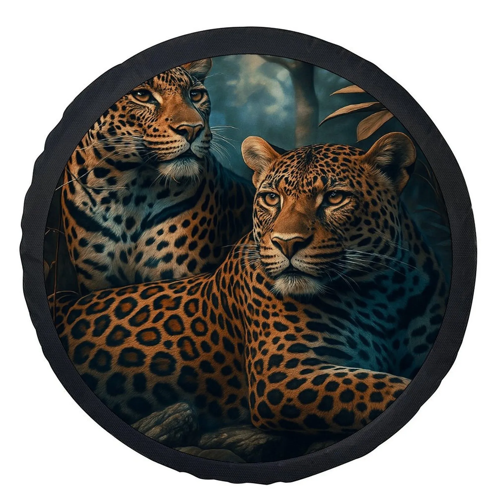 Realistic Leopard Pair Tire Cover Spare Wheel Protector Durable Polyester Accessory for SUV Truck
