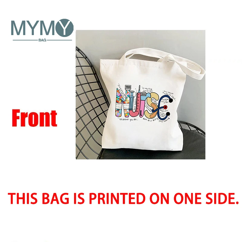 Medicine Art Nurse Life Shoulder Bags Reusable Large Capacity Graphic Shopping Bag No Zipper Girl Canvas Casual Eco Tote Handbag