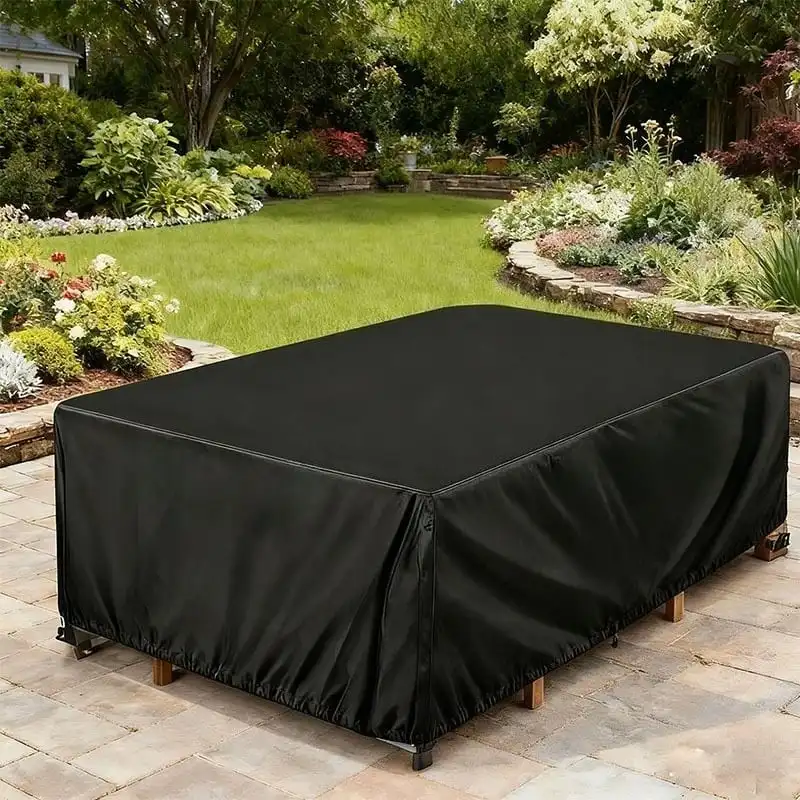 Outdoor Patio Coffee Table Cover Waterproof UV Resistant Garden Side Table Protective Cover All Weather Outdoor Furniture Cover