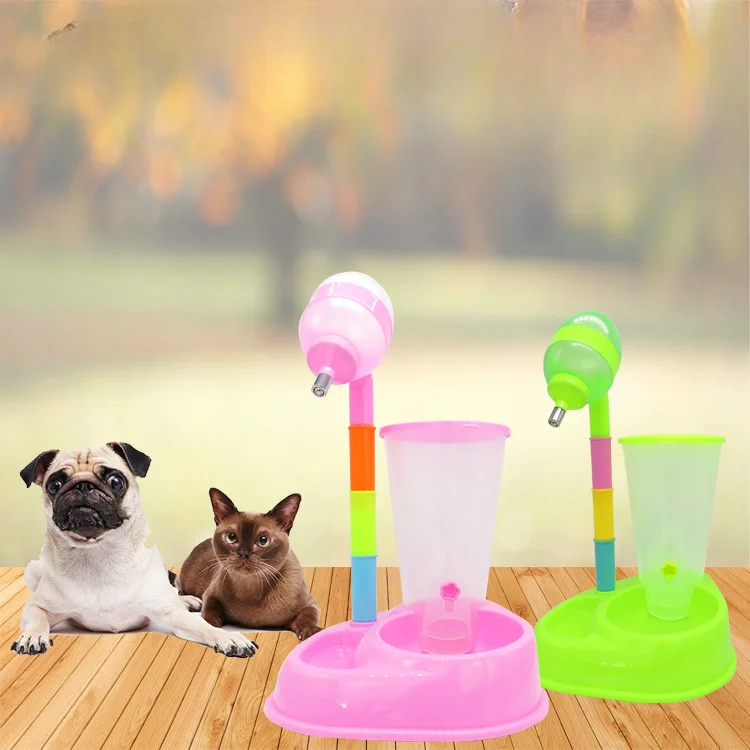 

Dog water dispenser Feeding water Vertical pet automatic cat water dispenser Teddy kettle Hanging section high feeder