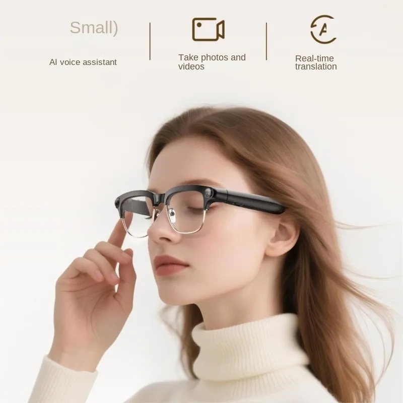 Smart Glasses AI Glasses 800W Black Semi-Framed With Camera For Photo Video Translation And Object Recognition 2026 DropShipping