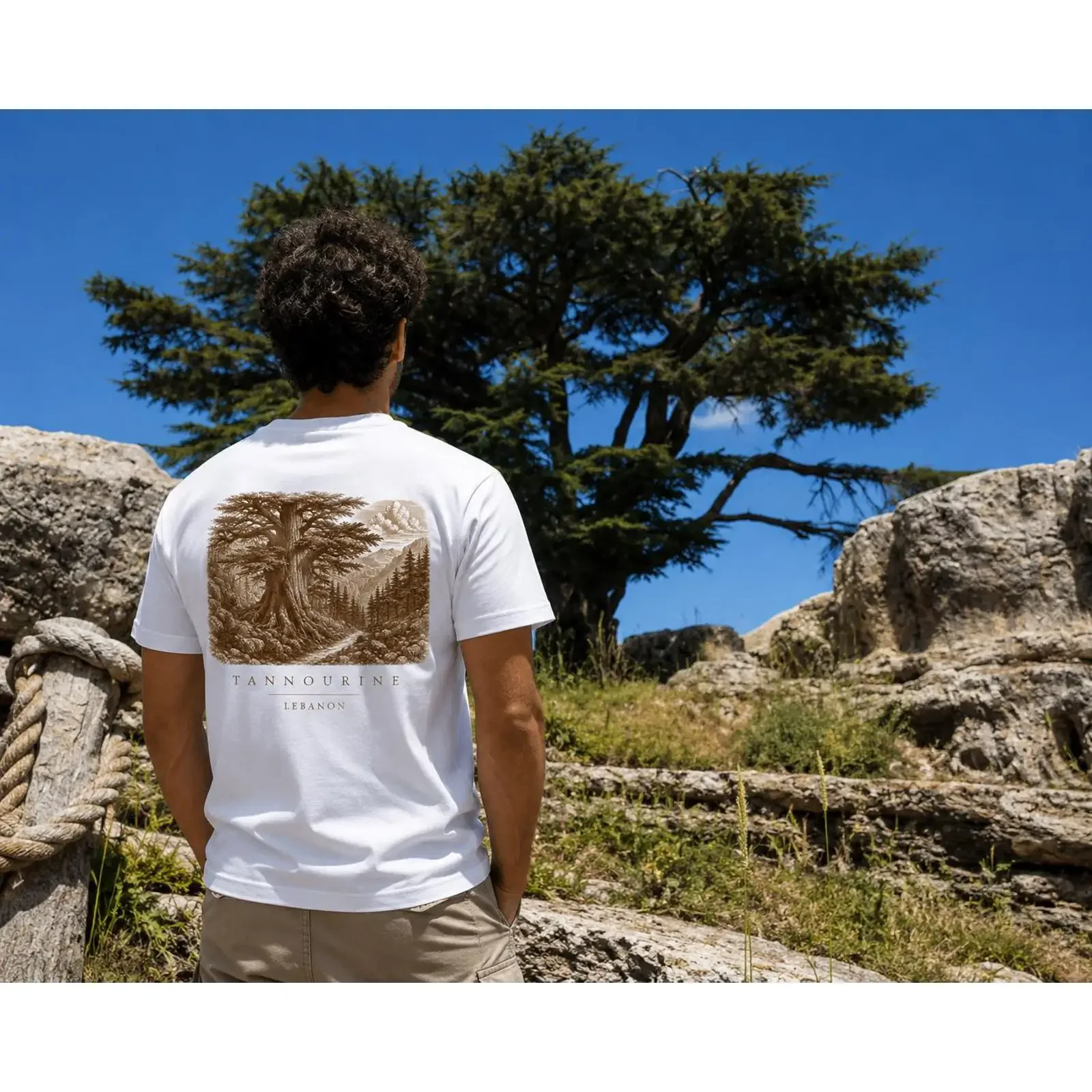 Tannourine Forest Lebanon T Shirt Cedar Hiking Nature White vintage Washed Stretched Comfortable designer clothes Unisex