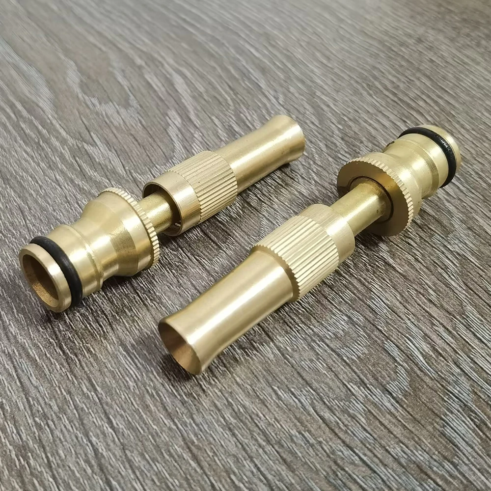 Garden Brass Adjustable Spray Gun Hose Nozzle High Pressure Straight Copper Gun For Car Washing