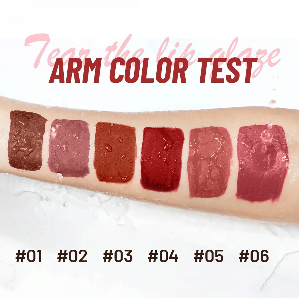 ملمع شفاه بوهيمي غير لامع مكون من 6 ألوان مقاوم للماء وملمس مخملي يدوم طويلاً لمستحضرات التجميل المريحة طوال اليوم