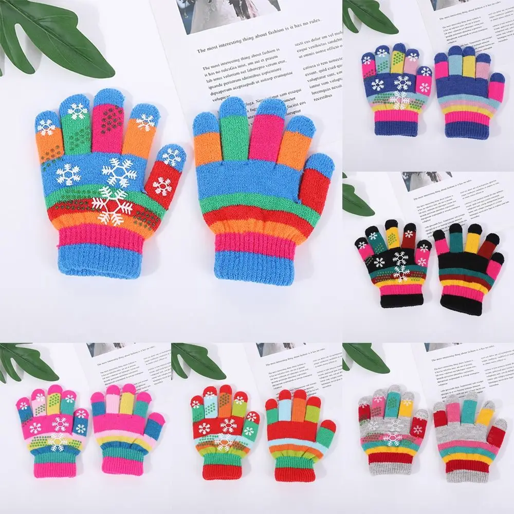 Lovely Knitted Kids Gloves Thick Fingerless Fingerless gloves Winter Warm Baby Kids