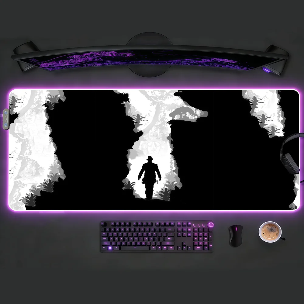 

Коврик для мыши I-Indiana J-Jones And G-Great C-CircleS с RGB LED-подсветкой, нескользящий, резиновый, игровые аксессуары, XXL, для компьютера, офиса, клавиатуры, настольный коврик