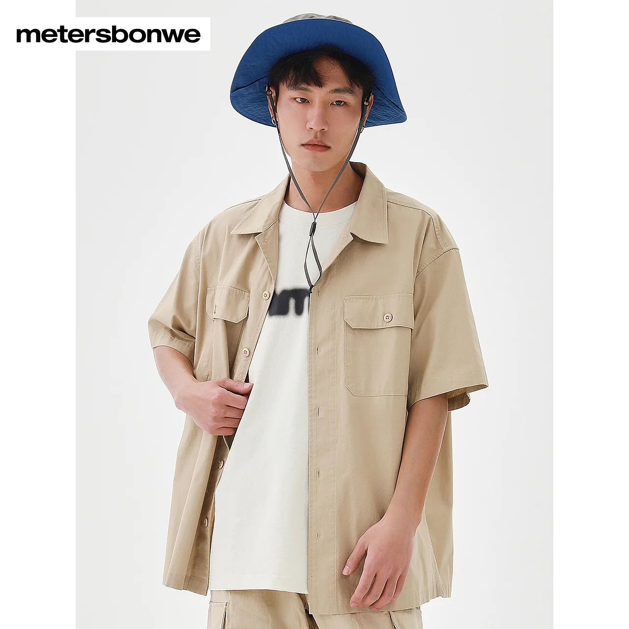 Metersbonwe  Shirt Men Summer Fashion Multi Pocket Comfort Shirts Cotton Camouflage Color Tee Male Brand Casual Top
