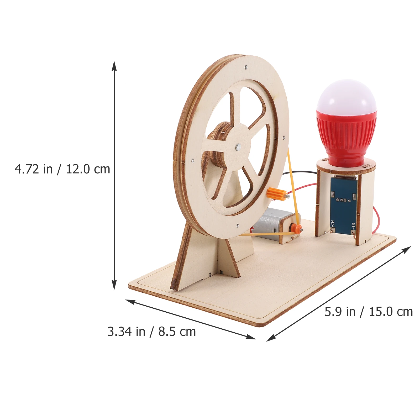 Generador de manivela Manual de madera creativo, Kit de ciencia educativa de montaje Manual, herramienta de aprendizaje de física eléctrica Diy