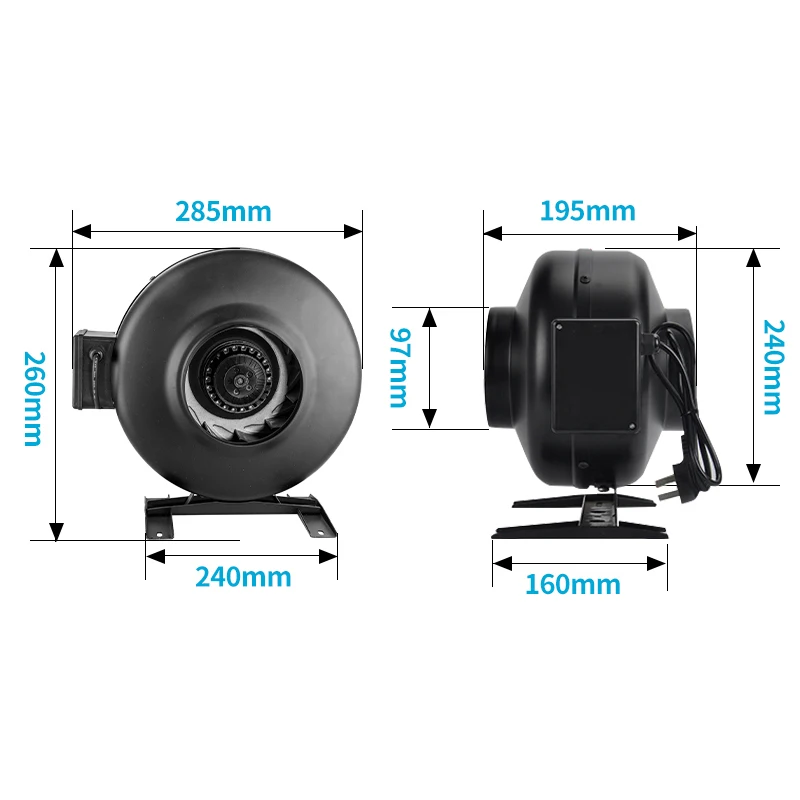 Turbo strong supercharged outer rotor coaxial fan combustion-supporting kitchen exhaust machine industrial pipe exhaust machine