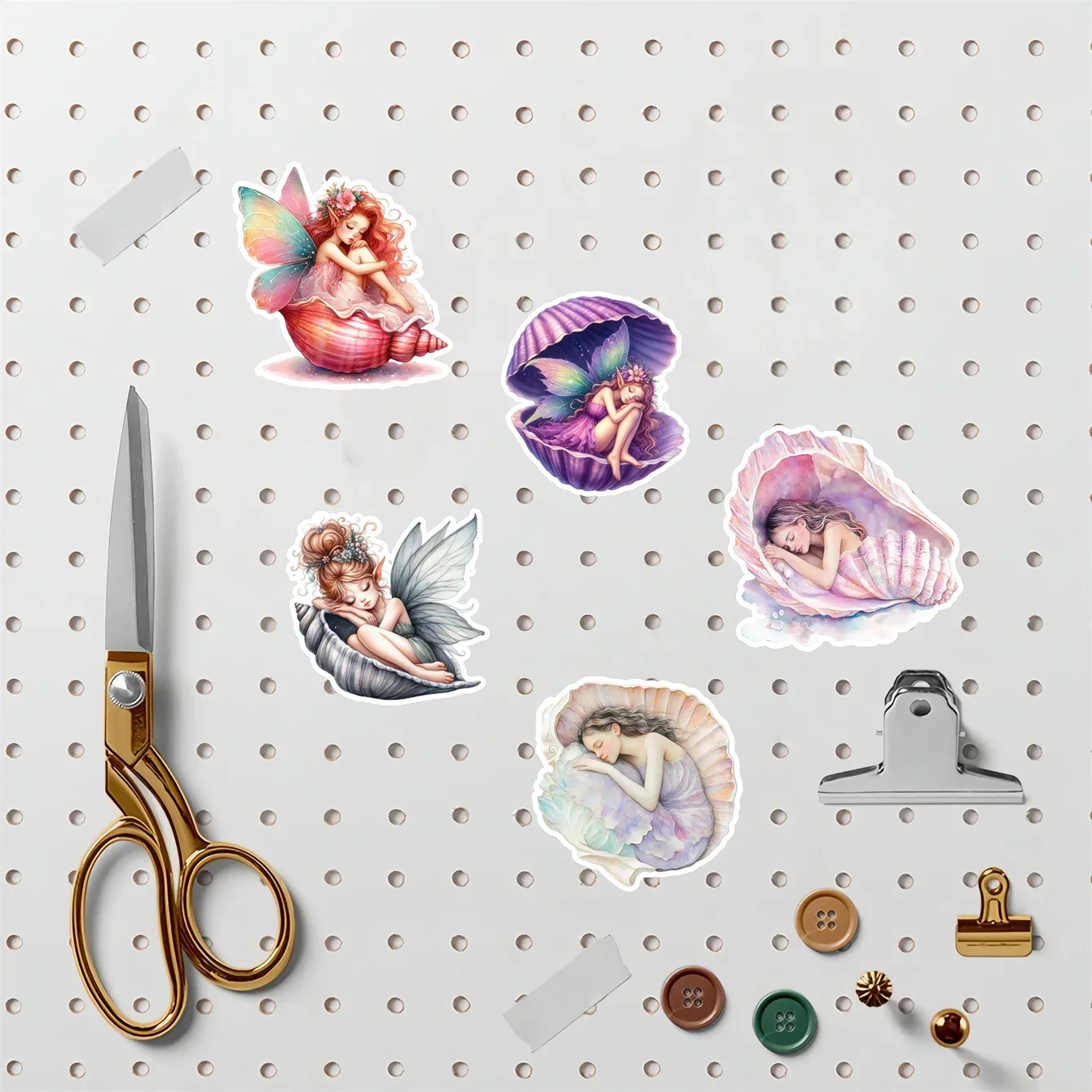1 Set Watercolor Shell Beauty Mermaid Ocean Goddesss Stickers Diary Notebook Planner /Handbook DIY Letter Adesivos Flower Daily