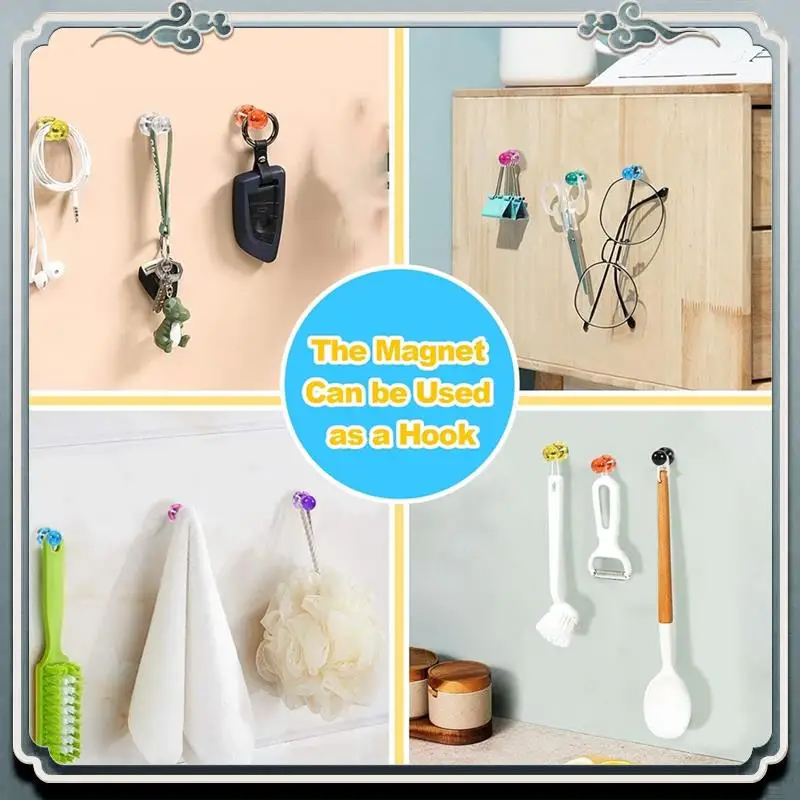 Premium 80 Piece Strong Fridge Magnets, Multicolor Plastic+Metal Refrigerator Magnet, Small Magnets (8 Colors)