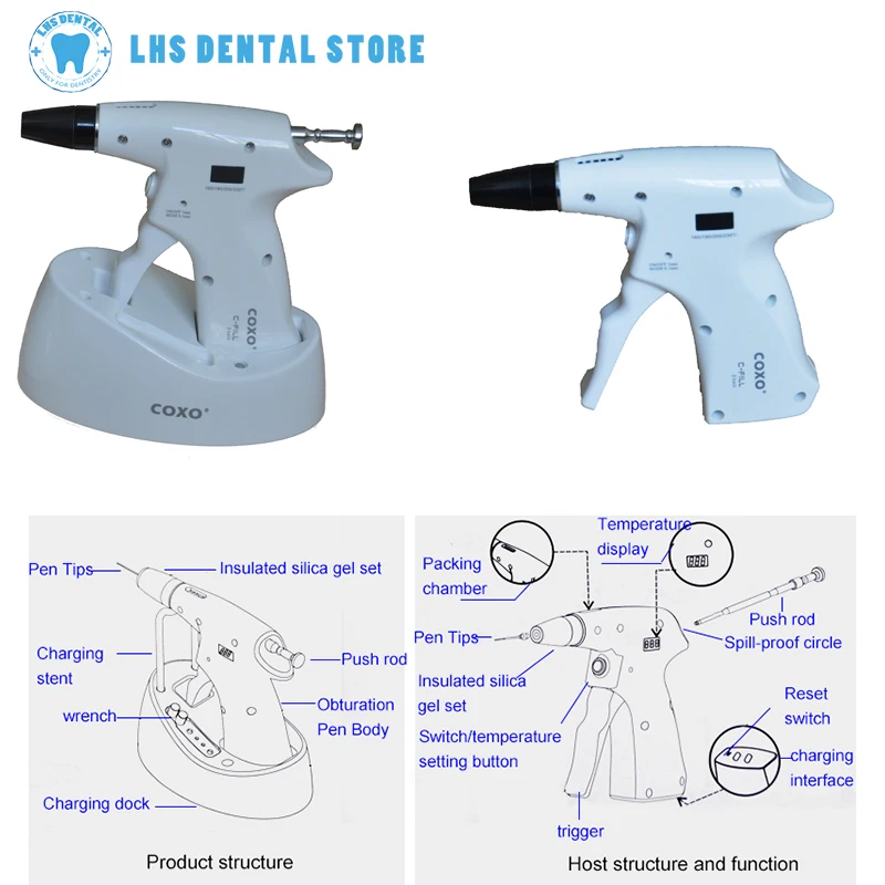 COXO C-Fill Dental Endo Obturation System Wireless 3D Obturation Apical Condensation System Cordless Gutta Percha Obturation Pen