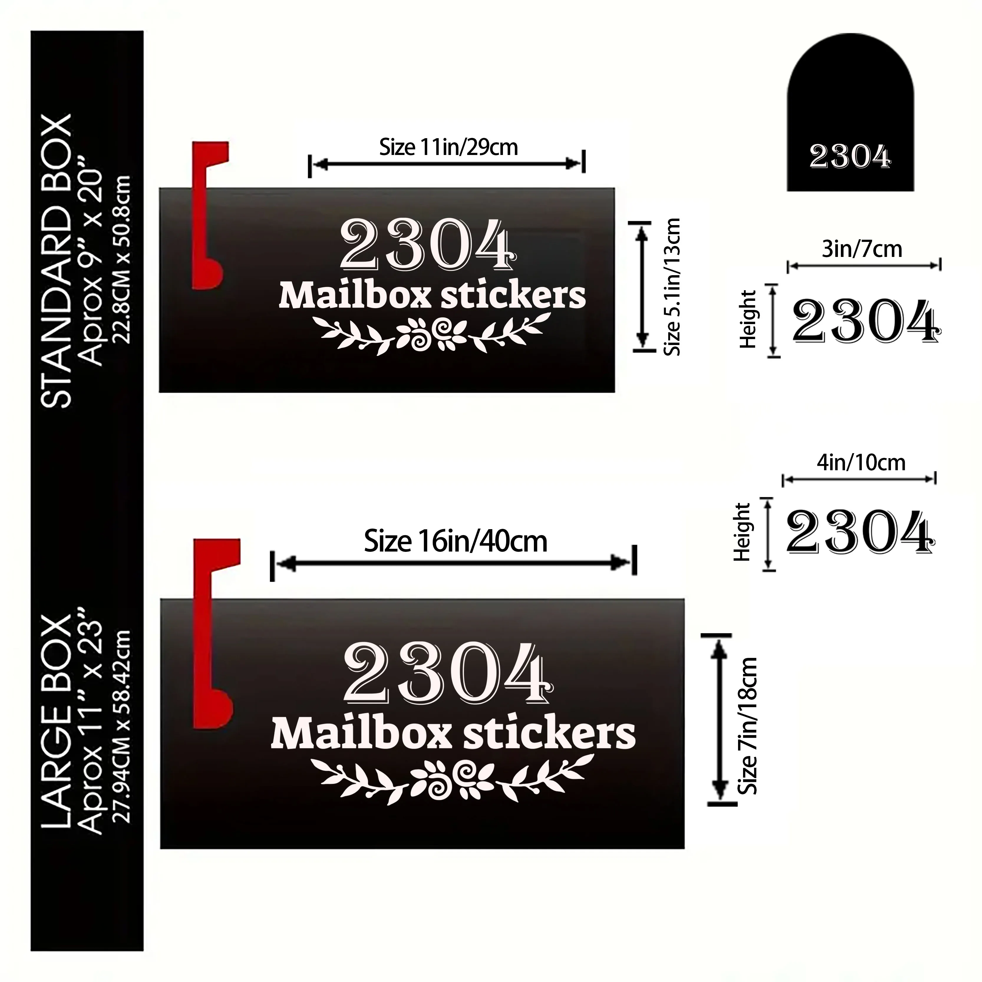 1 pc Customizable Vinyl Mailbox Sticker Decal Waterproof Address Number and Street Name Sign For Standard/Plus Mailboxes