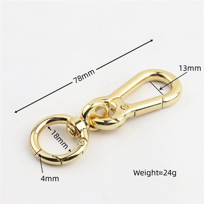 New Tail Ring Spring Hook Clasp Light Gold Key Ring Lobster Clasp Dog Clasp Connect Bag Hardware Accessories