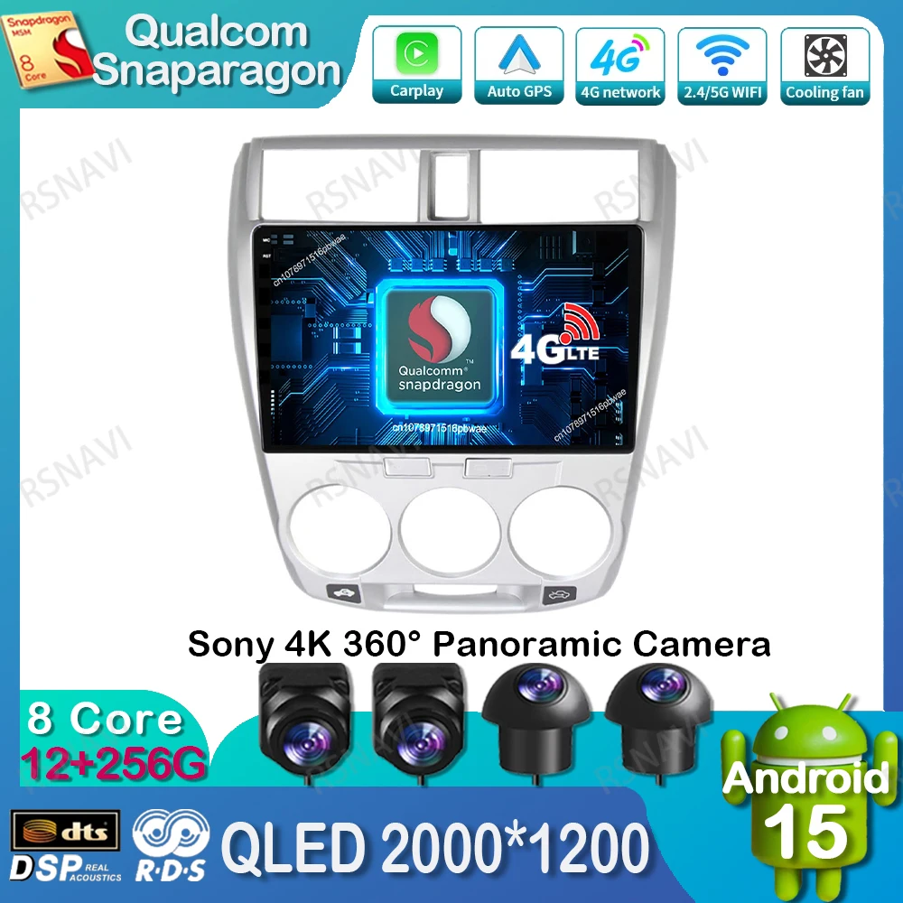 

Android 15 Car Radio For Honda City 2008 2009 2010 2011 2012 2013-2016 Head Unit Navigation Autoradio Qualcomm Viedo Player DVD