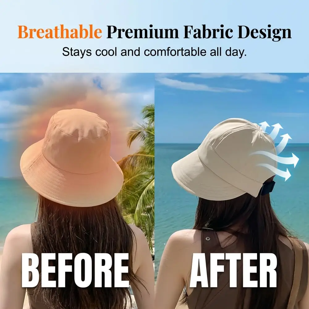 Adjustable UPF Sunscreen Baseball Hat, Lightweight Wide Brim Hat for Hiking and Camping, UV Protection Hat Unisex Sun Hats