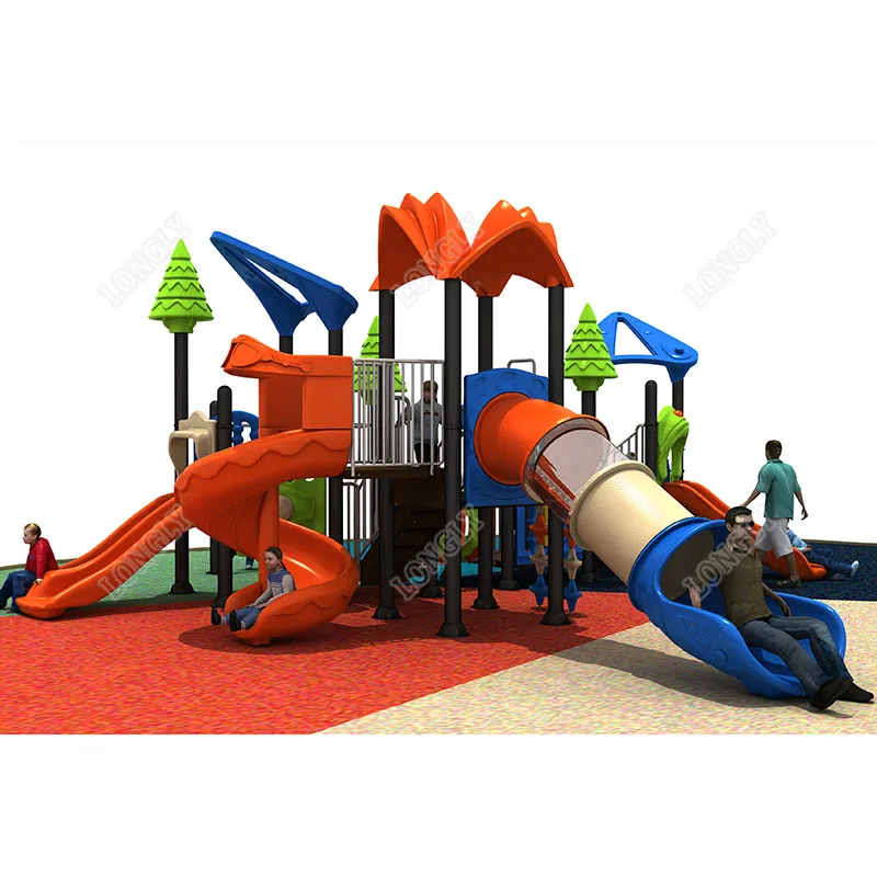 Outdoor Amusement Park Games Playground Equipment Plastic Slide for Kids
