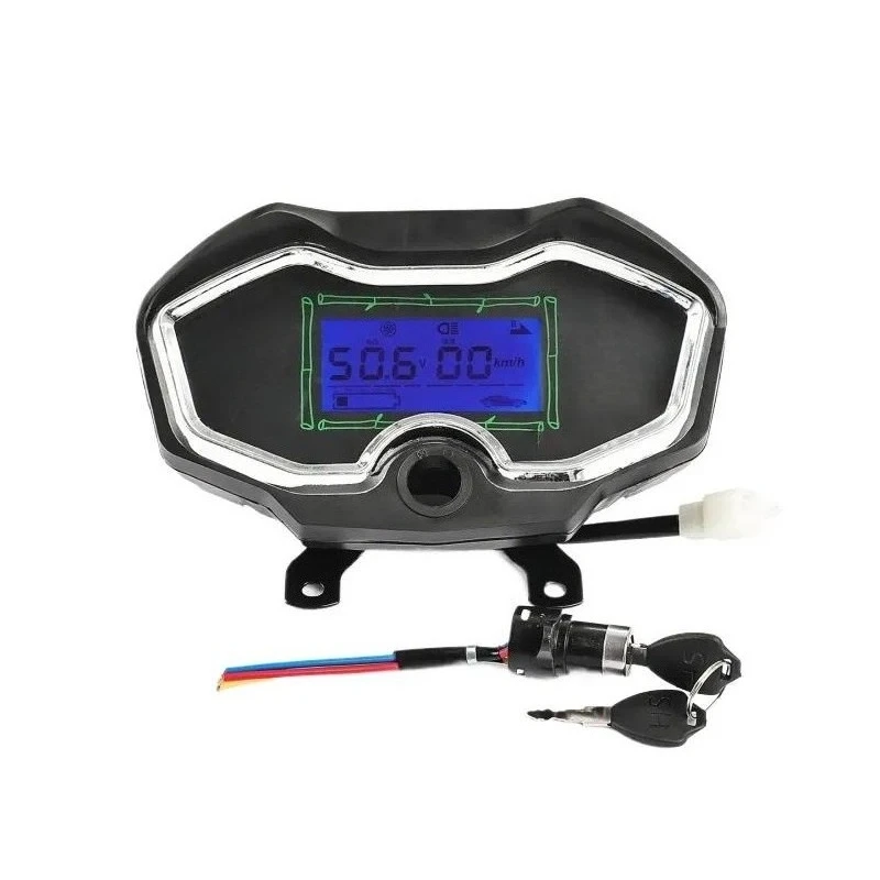 LCD Instrument Cluster Power Display Meter Dashboard Assembly Compatible with Zongshen Roadmaster Electric Tricycle 6 Wire