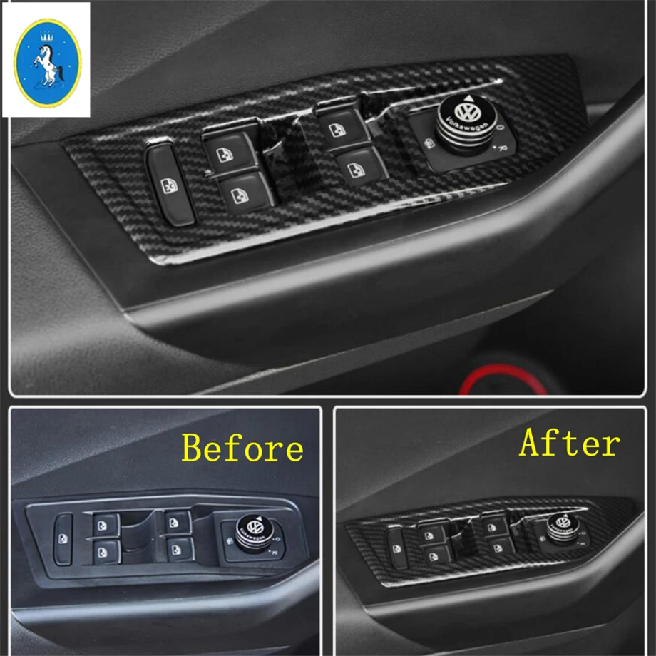 سيارة داخل مقبض الباب لوحة نافذة محيطة رفع التبديل غطاء الكسوة لفولكس واجن T-Roc T Roc 2018 - 2021 الملحقات الداخلية