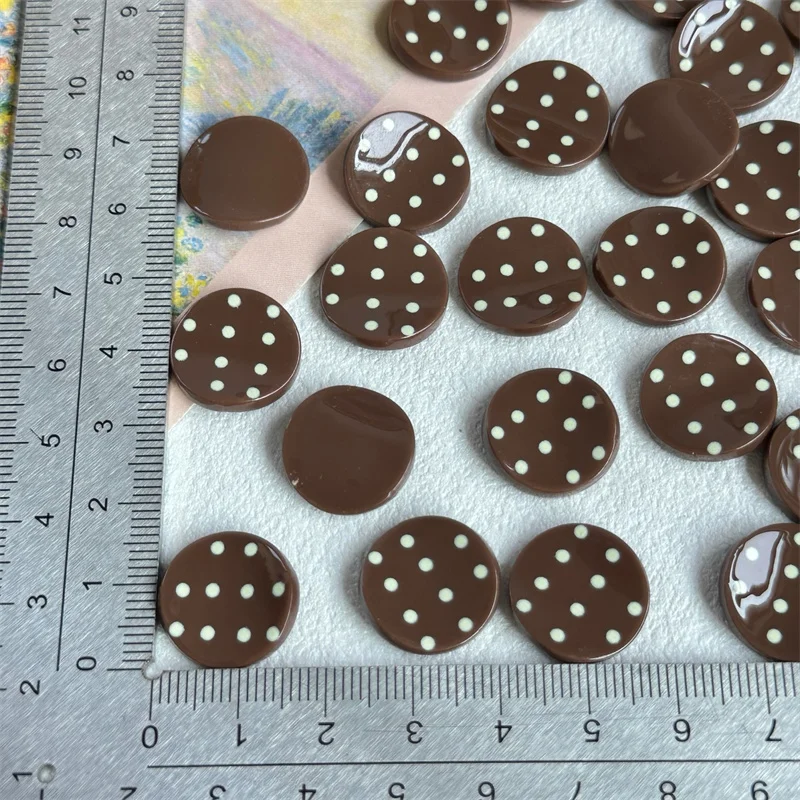 Creative style 100pcs/lot color dots pattern print geometry rounds shape Irregular cabochon diy jewelry garment accessory