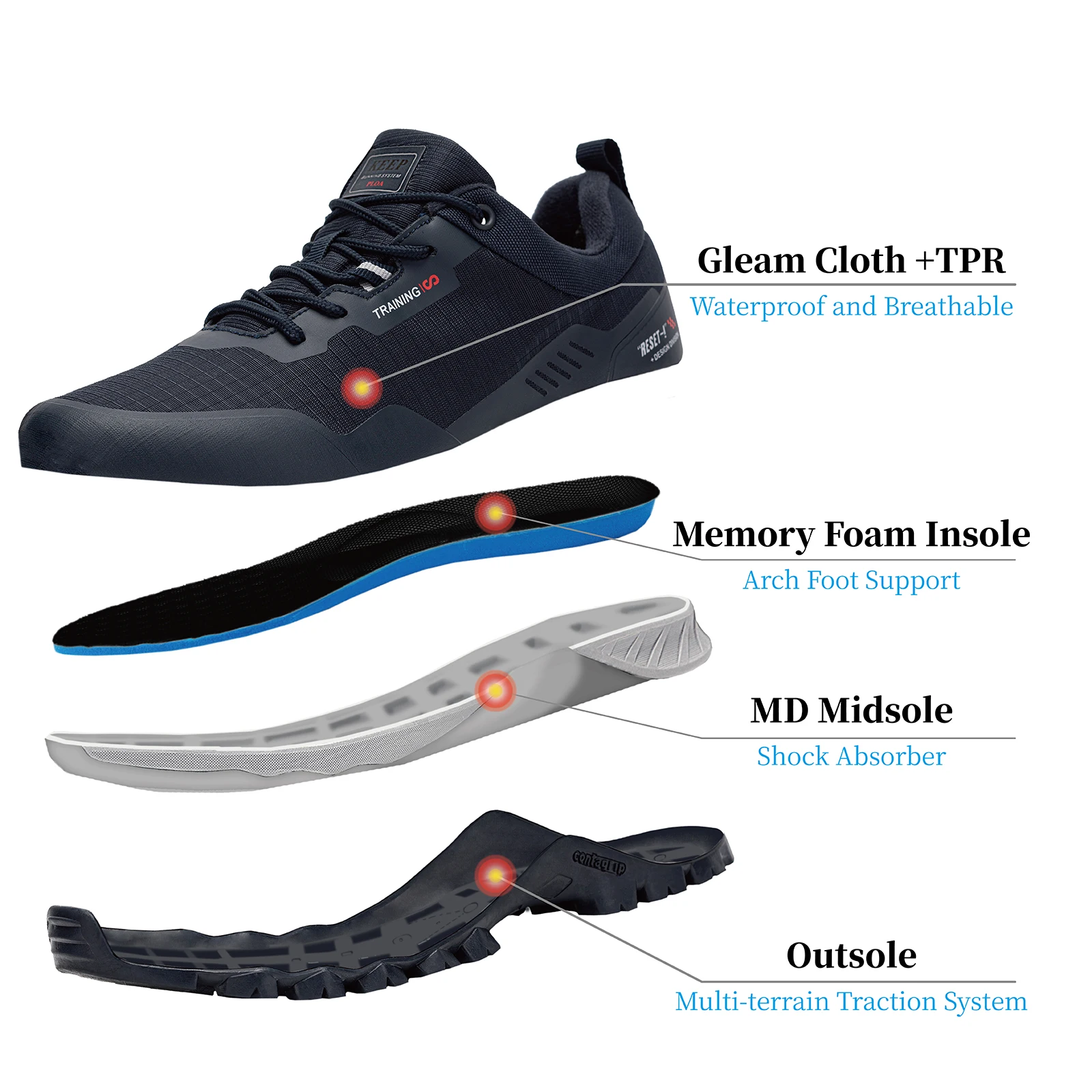 Man's Anti-Skid and Wear-Resistant Hiking Shoes Fashion Waterproof Outdoor Sneaker Comfortable Male Shoes Baasploa New image 5