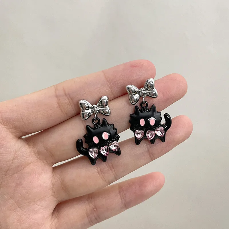 2023 Neue Lustige Kleine Schwarze Katzen-Ohrringe für Frauen, Modische Niedliche Tier-Ohrstecker, Mode-Party-Schmuck, Geschenke, Großhandel – Detail 16