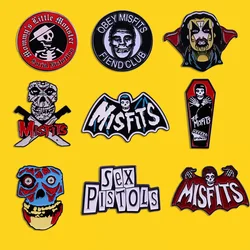 High Quality Punk Band Misfits Badge Bat Skull Ghost Coffin Enamel Pin Gothic Horror Mummy Brooch Fan Collectible Medal Gift