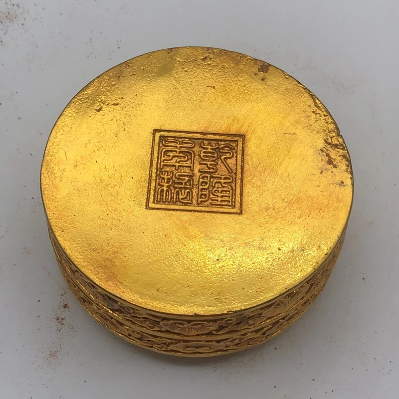 

Family brass gilding Ink Cartridge Four Great Godly Beasts of Copper Jewelry Box gilt copper box pattern is randomly sent.