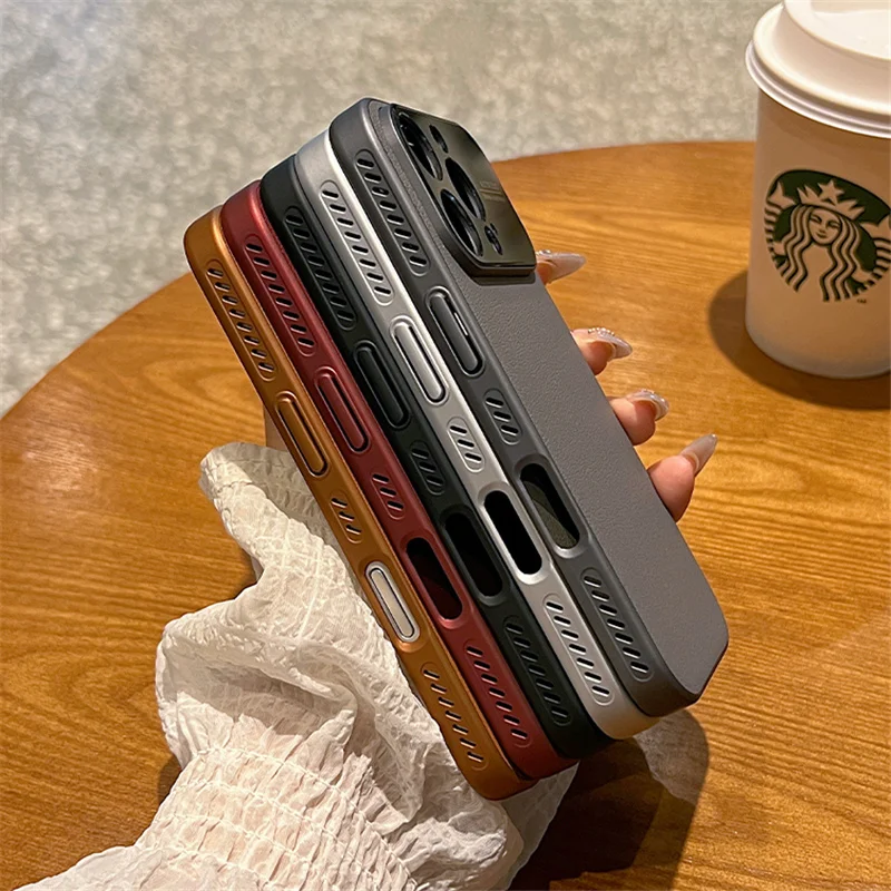 Negócios de luxo couro do plutônio proteção lente magsafe caso para iphone 16 15 14 16pro max fosco carregamento sem fio capa à prova choque