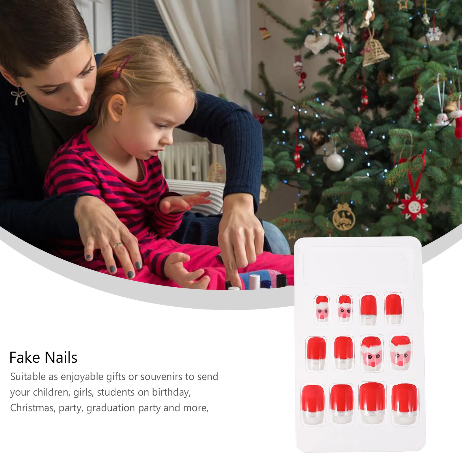 

72 Pcs Sticker Nail Stickers Christmas Presents Manicure Abs False
