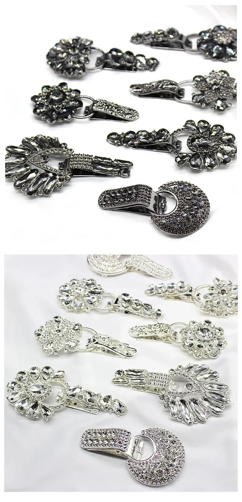 1pcs Luxury Duckbill Buttons For Fur Coat Cardigan Rhinestone For Needlework Collar Sewing Metal Embellishment   Buckle