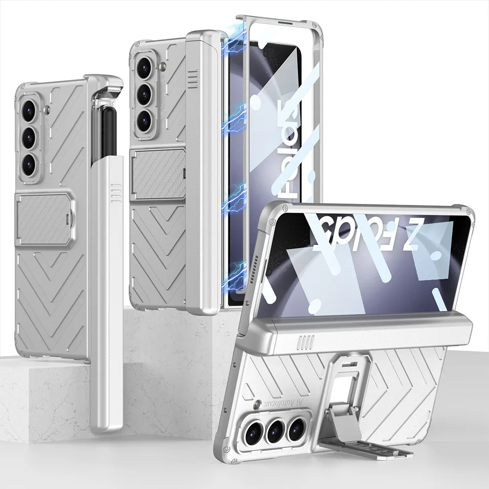 

Case for Samsung Galaxy Z Fold 5 5G with Hinge Protection, Z Fold 5 Case Built-in Screen Protector & Kickstand & S Pen Slot Case