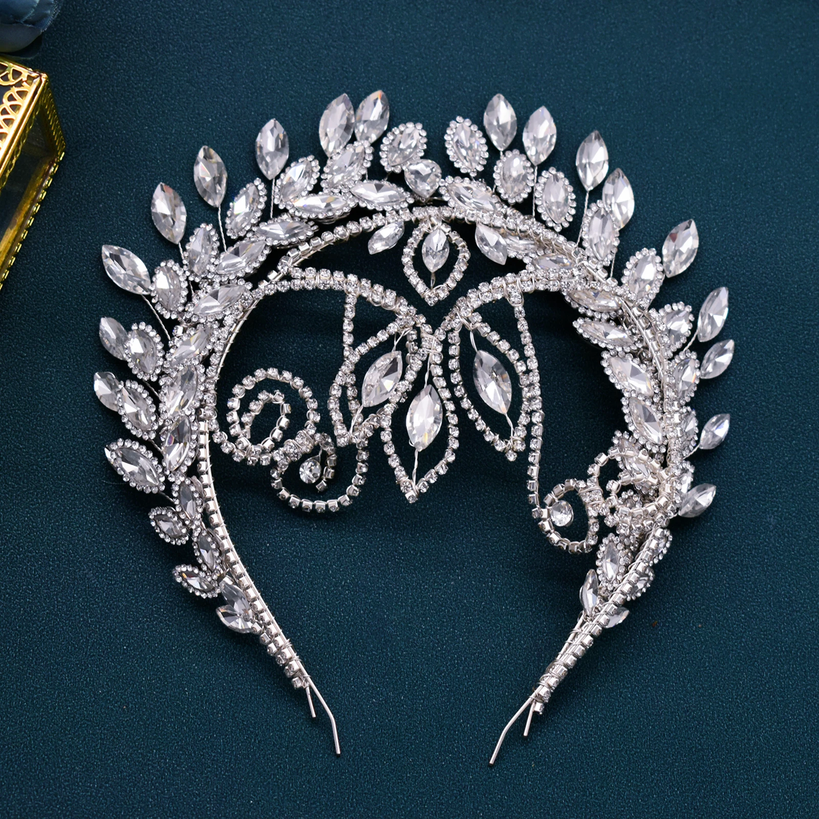 DZ130 Crystal Bridal Tiaras And Crowns Rhinestone Prom Diadem Headband Wedding Hair Accessories Jewelry Bride Hairbands