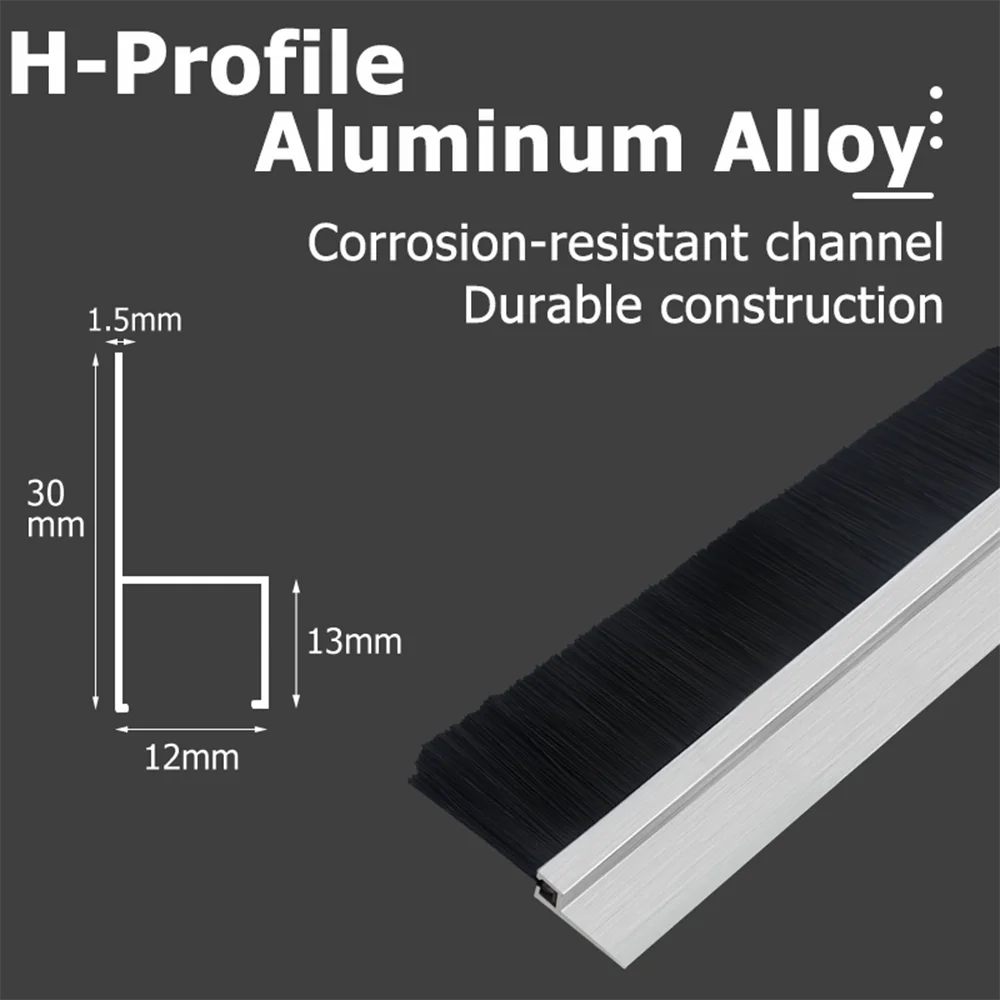 H-Typ Dichtungsstreifenbürste 8x8mm für Industrietüren, Fenster, Wetterschutz, Scheunen, Laderampen, CNC-Maschinen, Gehäuse – Staub-, Lärm- und Insektenschutz – Detail 9