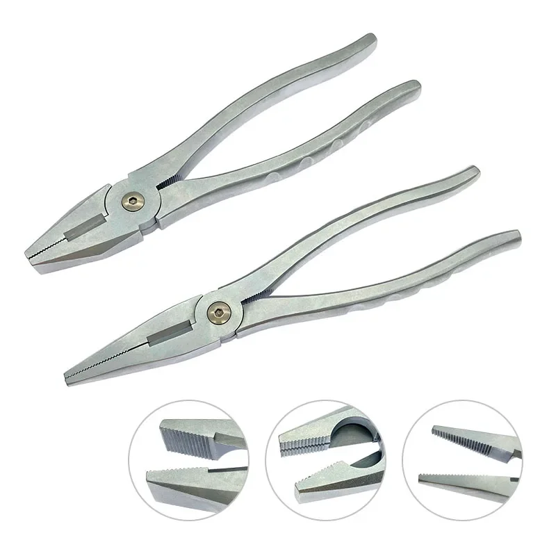 

Плоскогубцы из нержавеющей стали с зубчатыми губками, плоскогубцы с игольчатыми носами, ветеринарные ортопедические хирургические инструменты, 1 шт.