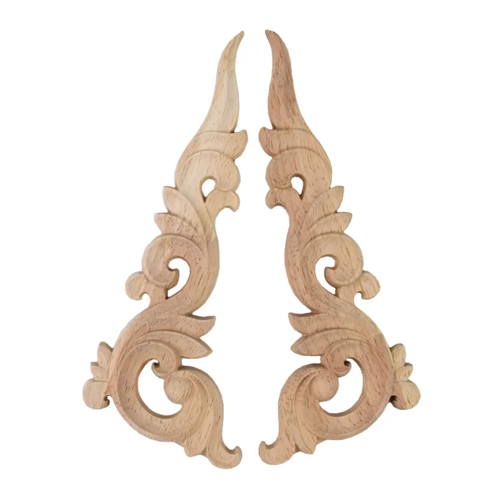 Unpainted Corner Decal Wood Applique Frame Walls Door Woodcarving Figurines Vintage Carved Home Furniture Decor Accessories