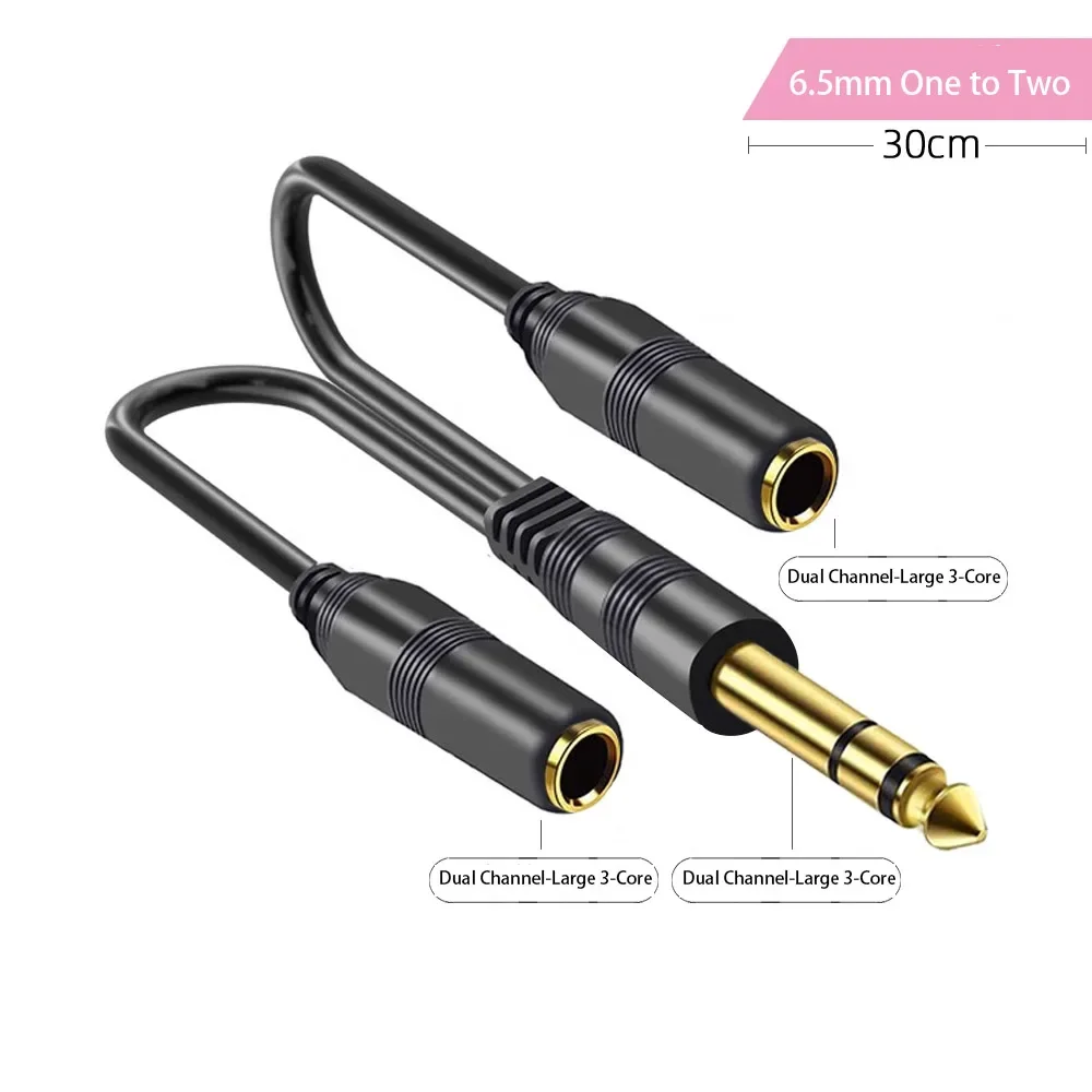 6.5 ミリメートルから 6.35 ミリメートルオスダブルロータスオーディオアダプタ赤と白 2RCA メスオーディオ変換ケーブル高速オーディオコンバータ