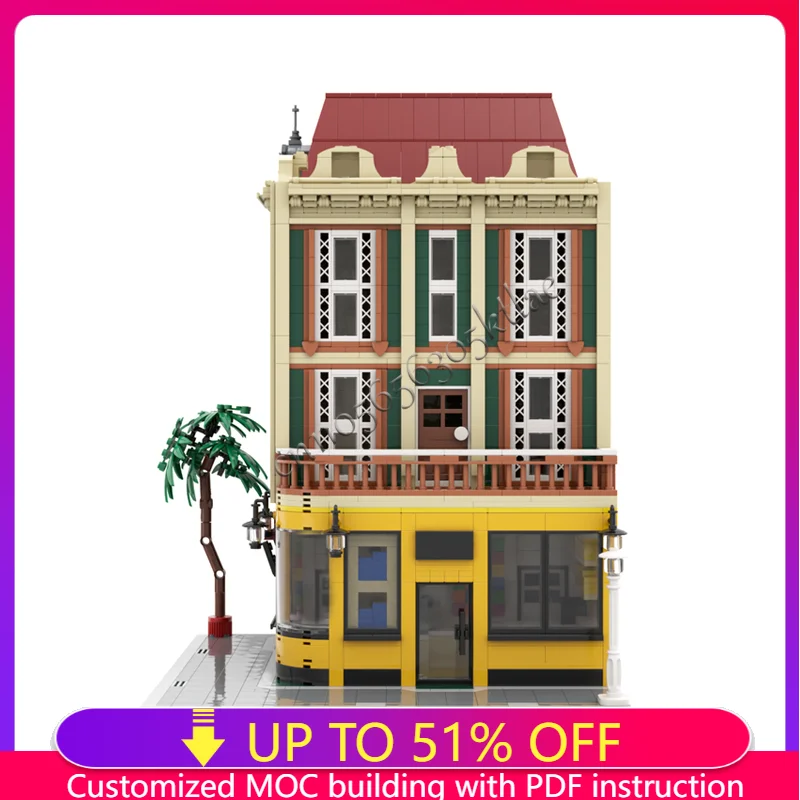 

1266 шт., хит продаж, серия Street View, MOC, модульный магазин, строительные блоки, модель, образовательная сборка, игрушки для детей, праздничные подарки