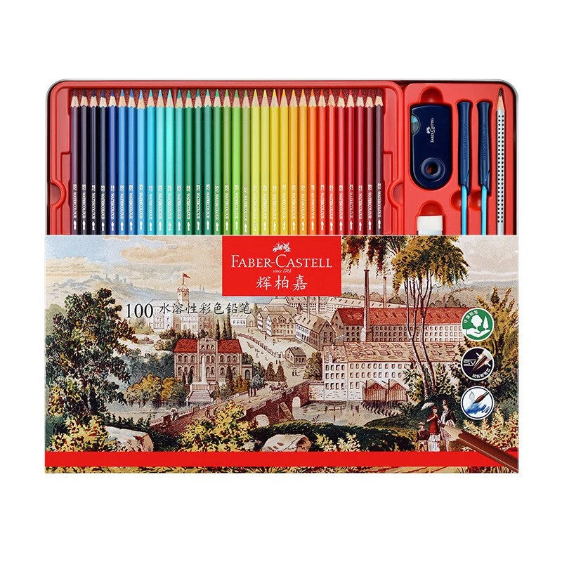 ファーバーカステル100ピース/セット水水溶性色鉛筆鉛筆デッサンセットプロのために手描き絵画スクール画材