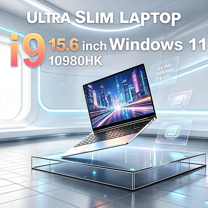 15.6 Inch FHD 120Hz IPS Laptop Intel I9-10980HK 32GB RAM 2TB SSD Backlit Keyboard Long Battery Life for Gaming And Graphics