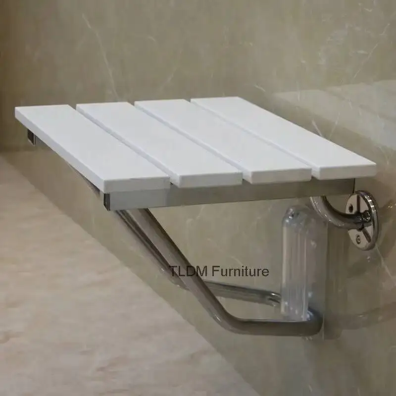 Barrier-free Wall-mounted Shower Seats Folding Bath Chair Home Stainless Steel Bathroom Chair Creative Porch Shoe Change Chair w