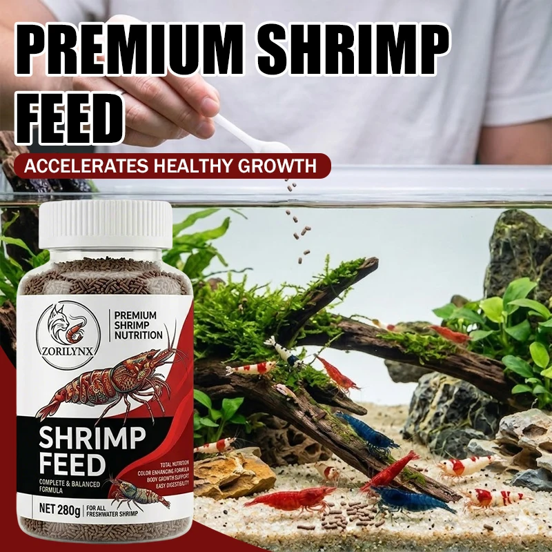 Alimento Ultra Fresco para Camarones, Alto en Proteínas y Vitaminas, para Camarones Caridina y Pequeños Camarones Tropicales de Agua Dulce - ZORILYNX