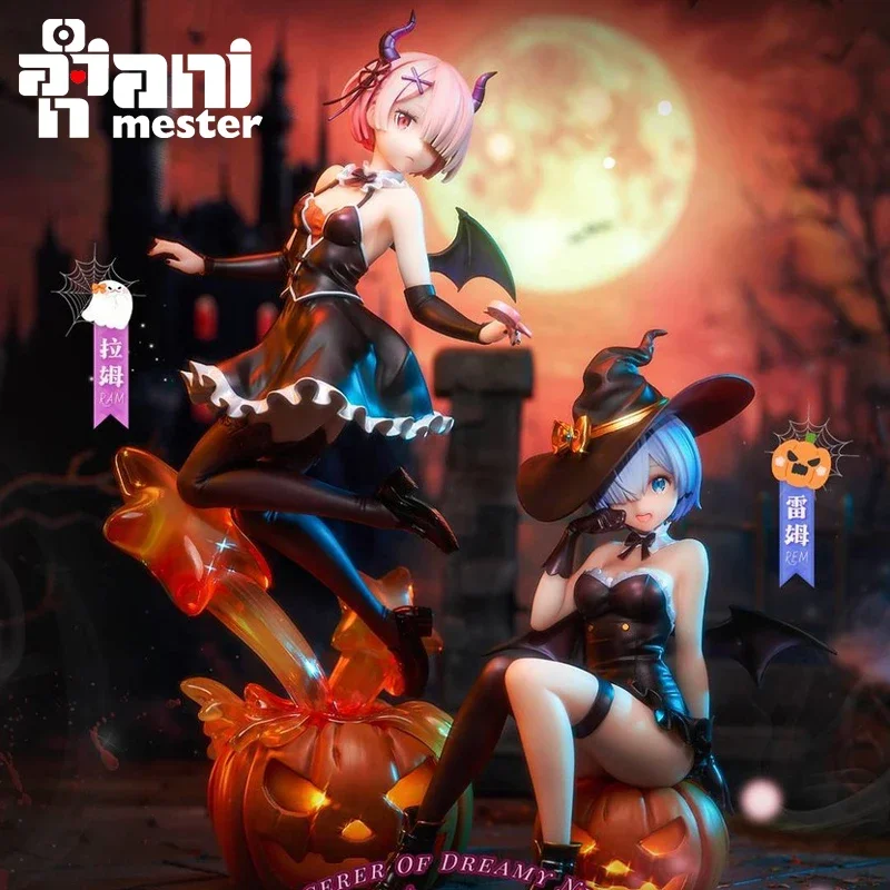 

Original AniMester Re: 0 Rem & Ram Phantom Night Enchantress ver Anime Figure PVC Collectible Model Satuette Toys Ornament Gift