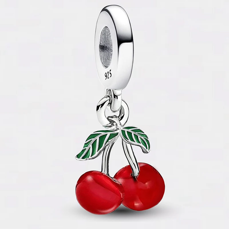 925 Sterling Silver Personalizated Cherry Sunflower Charms Beads Fit Pandora Bracelet Charms Beads For Women DIY Fine Jewelry